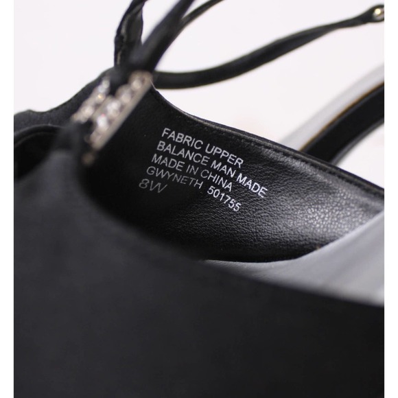 Mootsies Tootsies Collection Black Sling Back Heels Rhinestones Size 8W - Picture 2 of 7